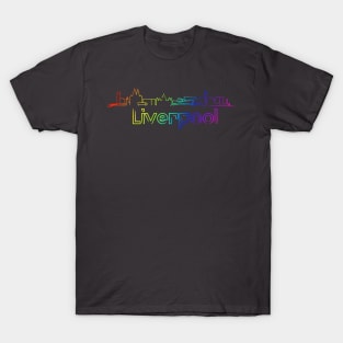 Rainbow Liverpool Waterfront Skyline T-Shirt